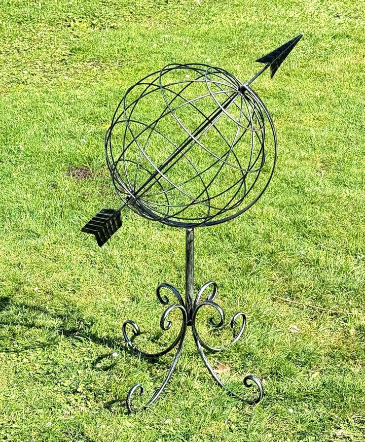 DanDiBo Sonnenuhr Garten Metall Globus 101806 Modern Stehend Sonnenuhr aus Schmiedeeisen 72 cm Garte