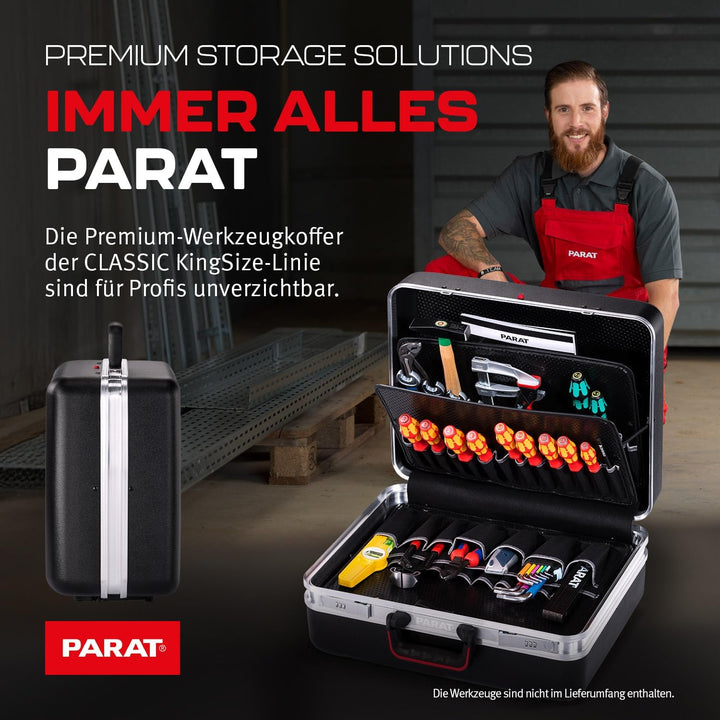 PARAT CLASSIC KingSize Safe | Rollkoffer für 50 Werkzeuge mit Zahlenschloss | Inkl. BASIC Roll-Up Ca