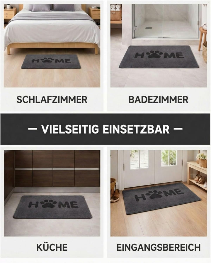 80x120cm Schmutzfangmatte Fussmatte für Innenbereich, rutschfeste Türmatte Waschbar aus Mikrofaser m