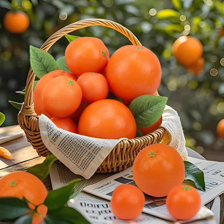 Woration Mix Grössen Gefälschte Obst Orangen Satz Künstliche Lebensecht Simulation Orangen Mandarine
