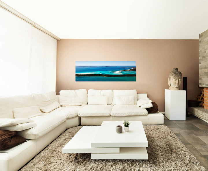 Paul Sinus Art Panoramabild auf Leinwand und Keilrahmen 150x50cm Australien Inseln Meer Strand