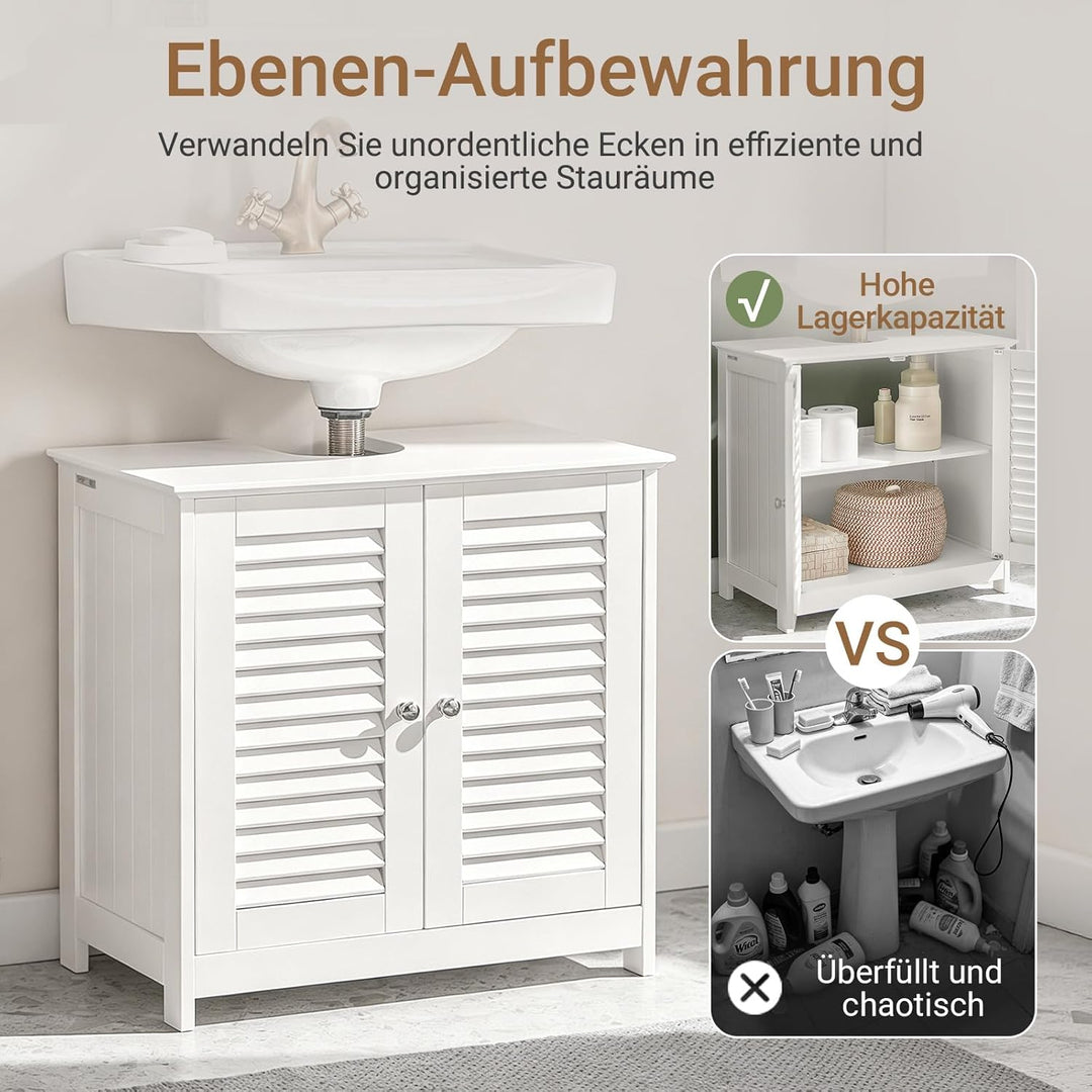 SoBuy® FRG237-W Waschbeckenunterschrank Badschrank Unterschrank Badmöbel in weiss BHT ca: 60x58x34cm