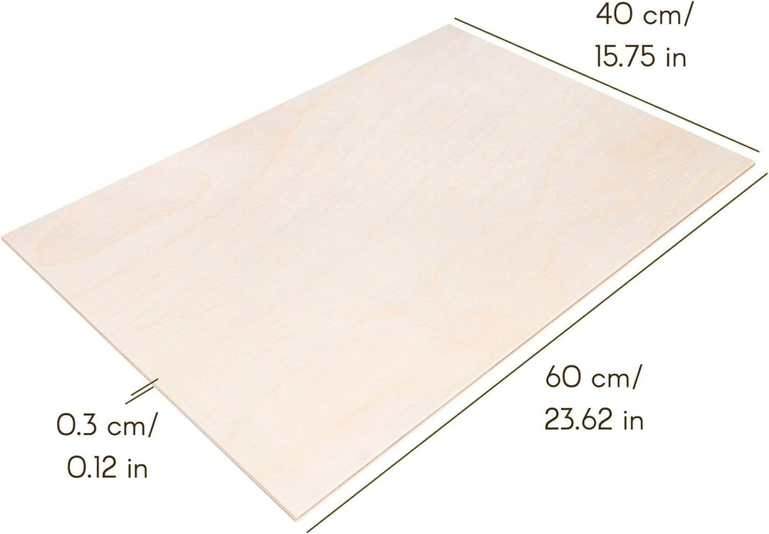 Creative Deco 10 x Sperrholzplatte 3mm | 600 x 400 (+/- 0,5) mm | Birkensperrholz Dünne Holz-Zuschni