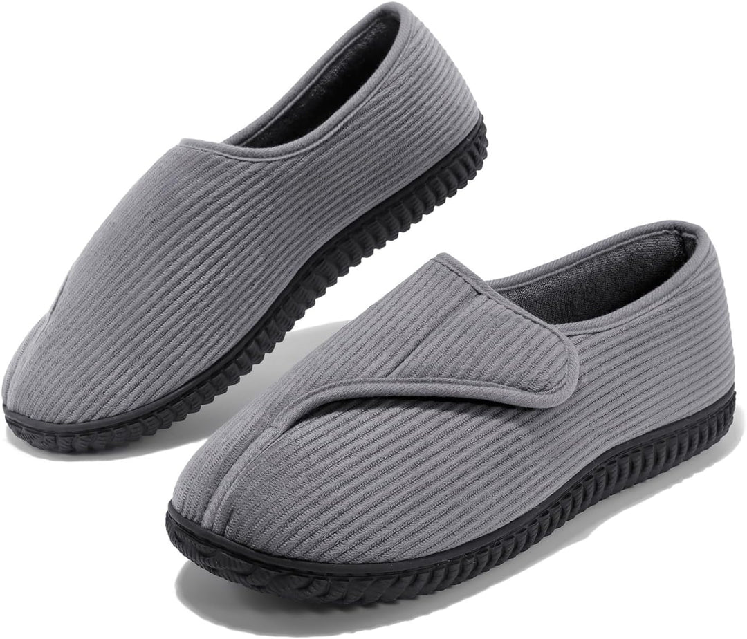 Git-up Herren Diabetiker Hausschuhe Schuhe Arthritis Ödem Verstellbare Verschluss Memory Foam Haussc