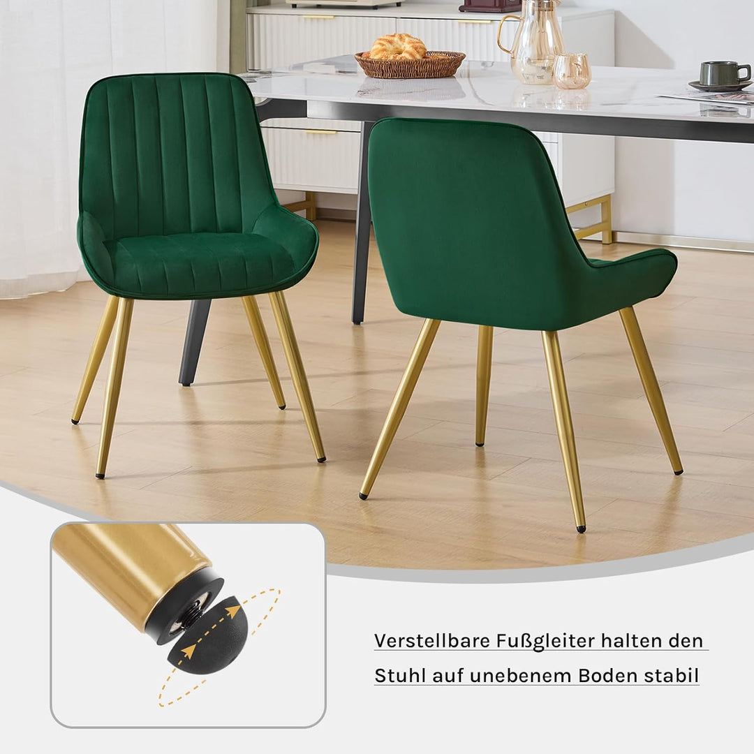 Lestarain 2 Stücke Esszimmerstuhl, Retro Küchenstuhl Wohnzimmerstuhl Sitzfläche Aus Samt Retrostuhl