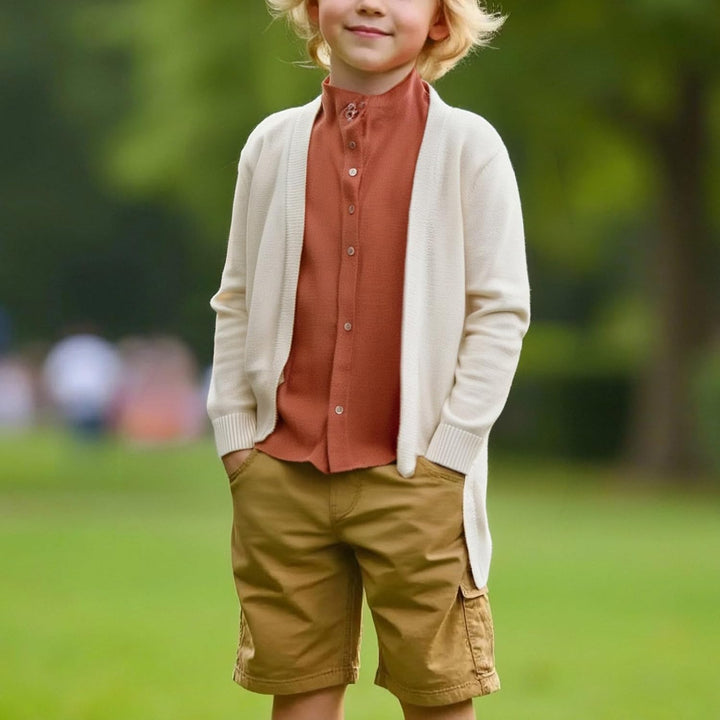 Cardigan Mädchen Lang Strickjacke Mit Taschen Strickcardigan Casual Langarm Strickmantel Kinder Open