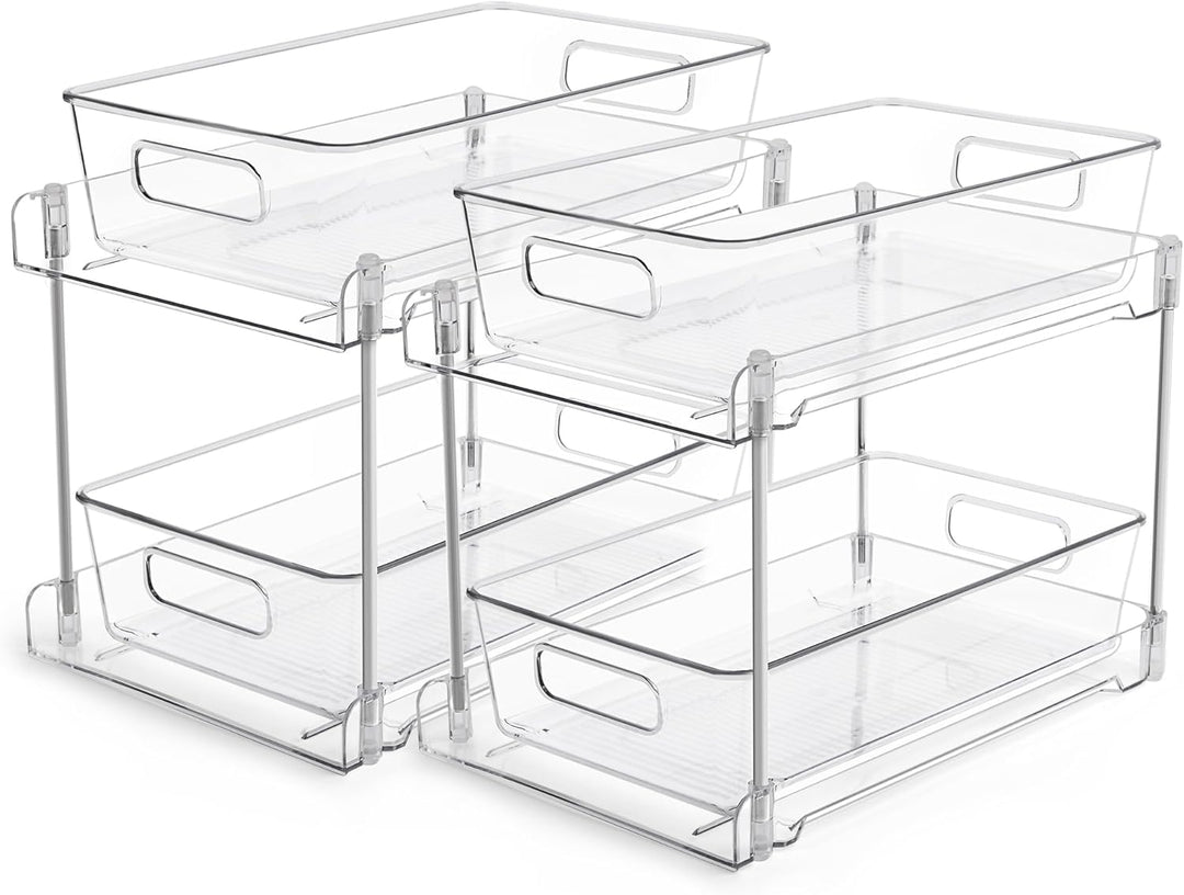Vtopmart Multifunktionale Spülschrank Organizer, 2 Pack Küchenschrank Organizer, Doppelschicht Unter