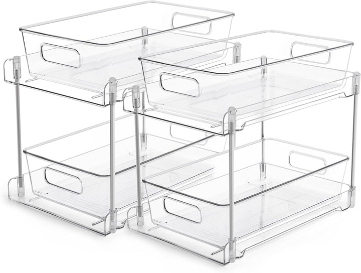 Vtopmart Multifunktionale Spülschrank Organizer, 2 Pack Küchenschrank Organizer, Doppelschicht Unter