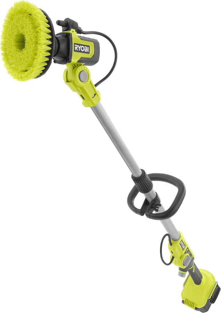 RYOBI 18 V ONE+ Akku-Nass-Reinigungsbürste RWTS18-0 (teleskopierbar bis 1,4m, 15 cm Borstenkopf, Max