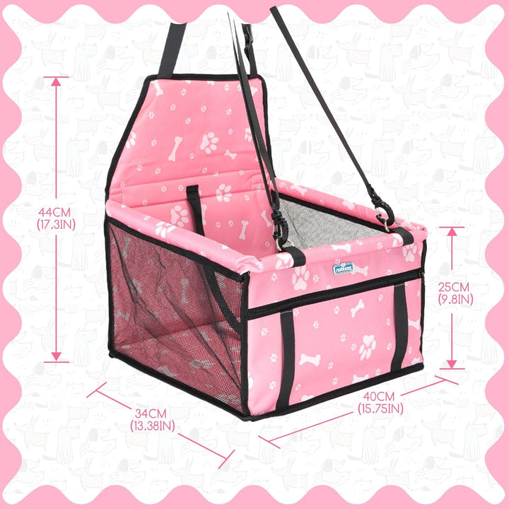 Nobleza - Autoverstärkung für Hunde und Haustiere, faltbar, waschbar, Reissverschluss-Tasche, 40x34x