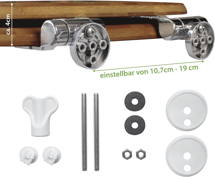 banjado® Hochwertig gravierter Design WC Sitz Bambus Absenkautomatik Leuchtturm 2 / Toilettendeckel