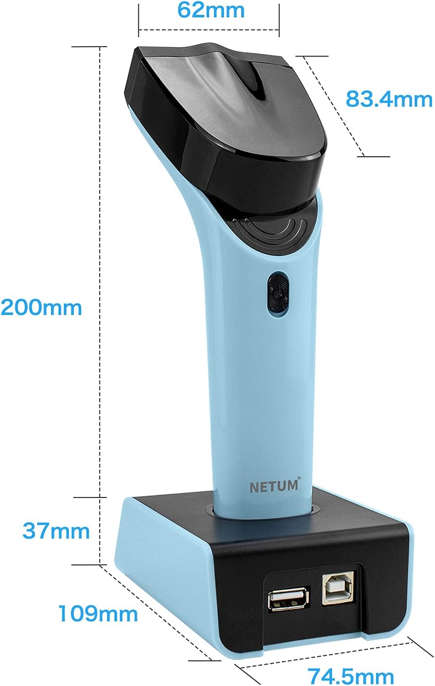 NETUM Bluetooth Wireless 2D Barcode Scanner Automatischer, freihändiger Barcodeleser mit Ladestation