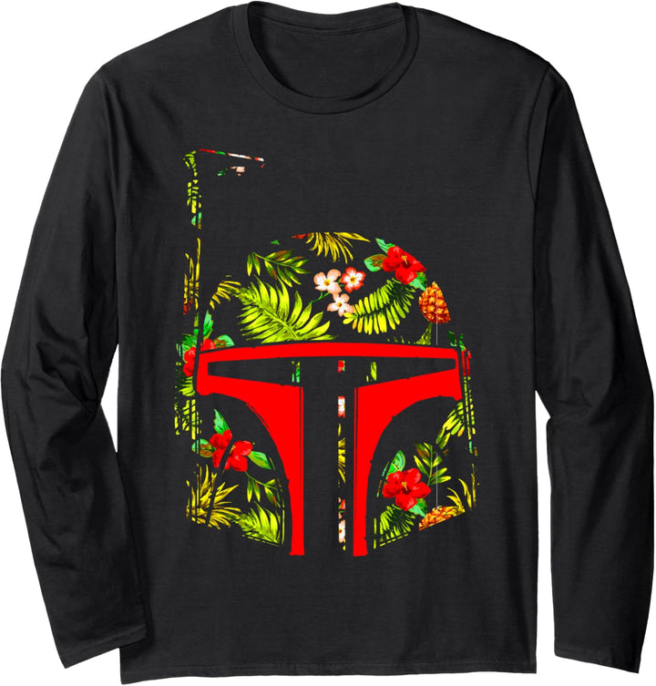 Star Wars Boba Fett Tropical Hibiscus Helmet Langarmshirt