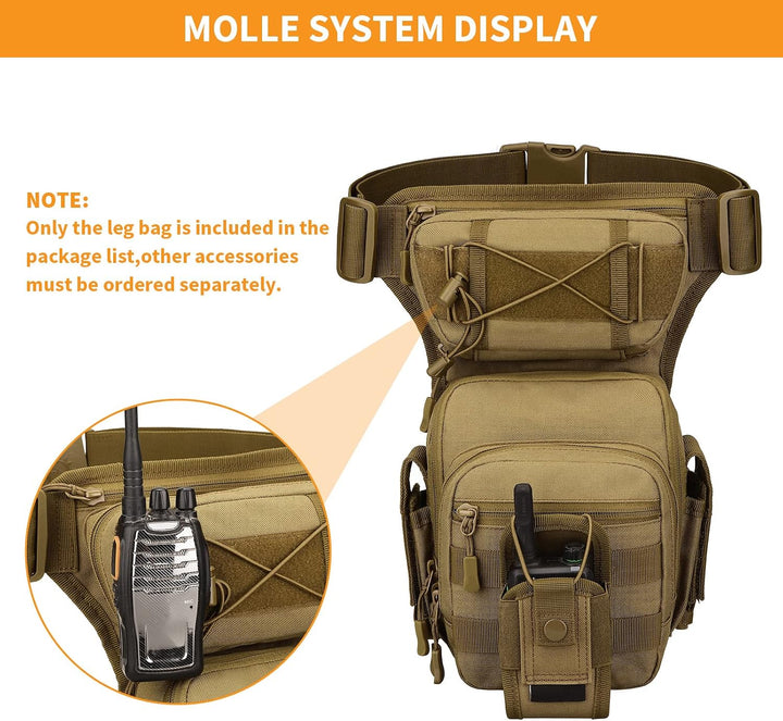 Huntvp Militär Beintasche Motorrad Taktische Oberschenkeltasche MOLLE Hüfttasche Herren Tactical Leg
