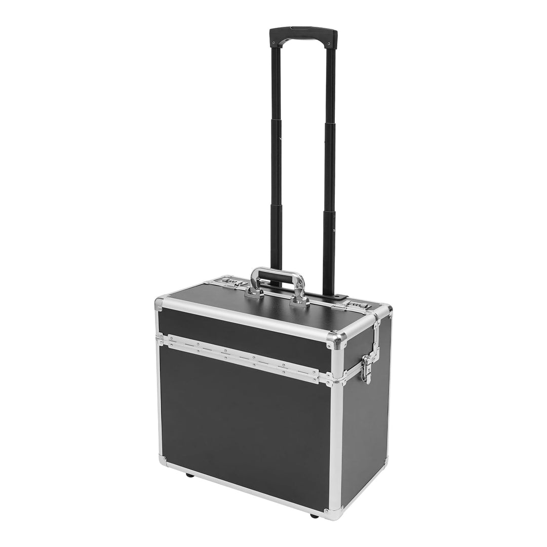 SHZICMY Pilotenkoffer, Aluminium Alukoffer mit Rollen, Businesstrolley mit Laptopfach und Teleskopgr
