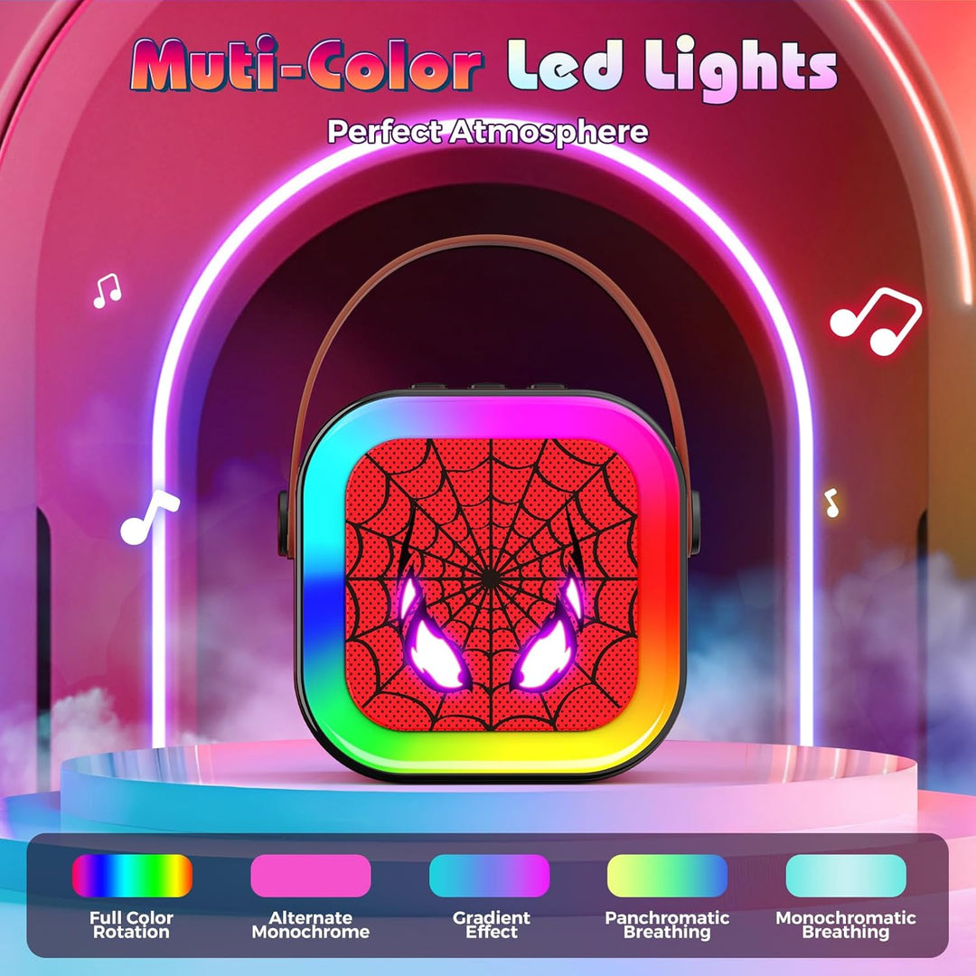 Braxel Karaoke Maschine mit 2 Bluetooth Mikrofon, Spider Spielzeug Geschenk für Junge Weihnachten Ge