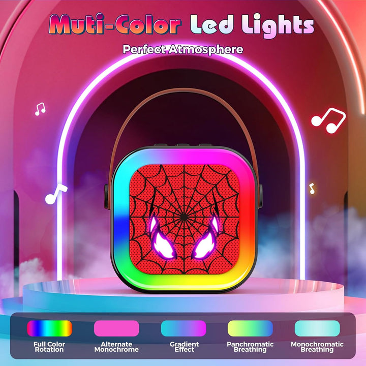 Braxel Karaoke Maschine mit 2 Bluetooth Mikrofon, Spider Spielzeug Geschenk für Junge Weihnachten Ge