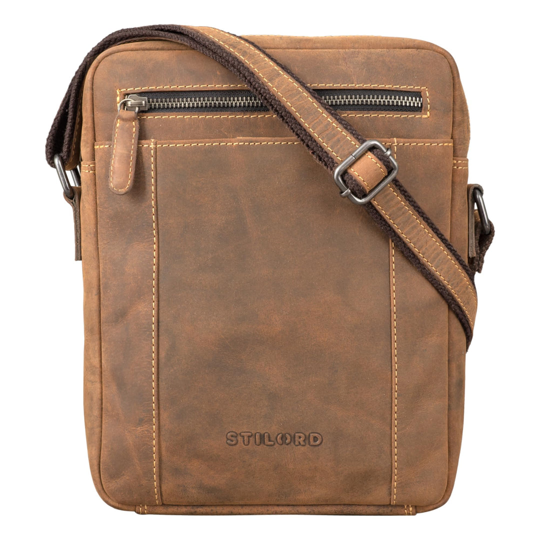 STILORD 'Fox' Herrentasche Leder Vintage Messenger Bag Männer Handtasche klein für 10,1 bis 10,5 Zol