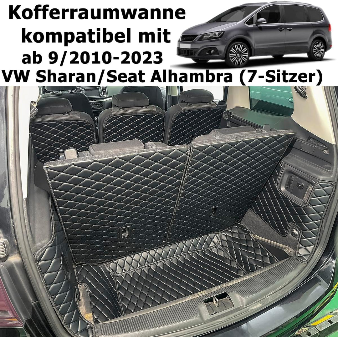 Kofferraumwanne kompatibel mit VW Sharan/Seat Alhambra ab 9/2010-2023 (6/7-Sitzer) Kofferraummatte K