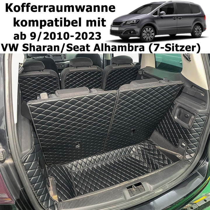 Kofferraumwanne kompatibel mit VW Sharan/Seat Alhambra ab 9/2010-2023 (6/7-Sitzer) Kofferraummatte K