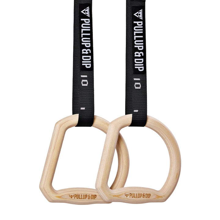 PULLUP & DIP Premium Turnringe Holz, Gym Rings Gymnastikringe, Turnerringe für Calisthenics, Breite