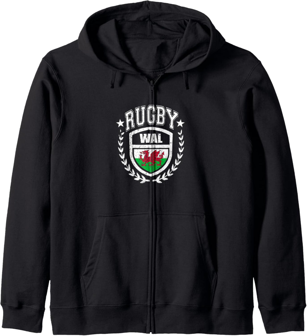 Wales Rugby Ausrüstung walisische Flagge Vintage Sport Kapuzenjacke