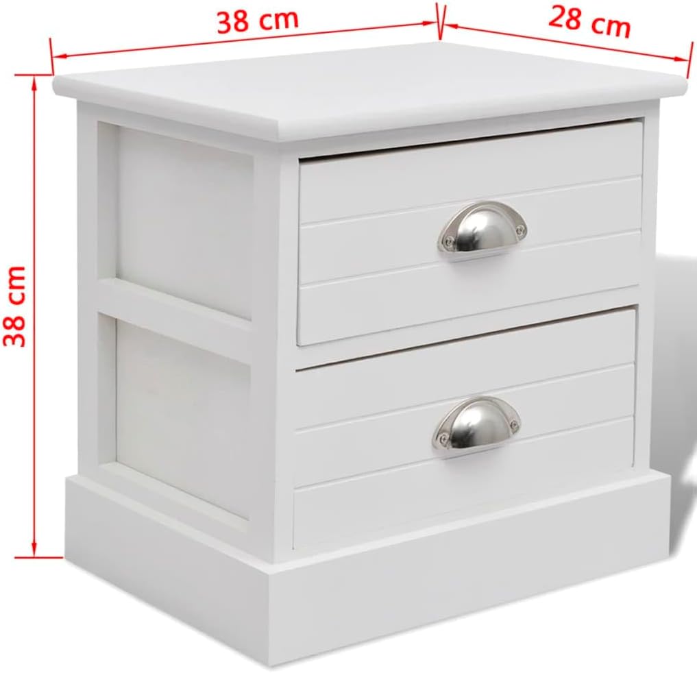 vidaXL 2X Nachttisch Nachtschrank Konsole Telefontisch Kommode Holz französisch, 2x
