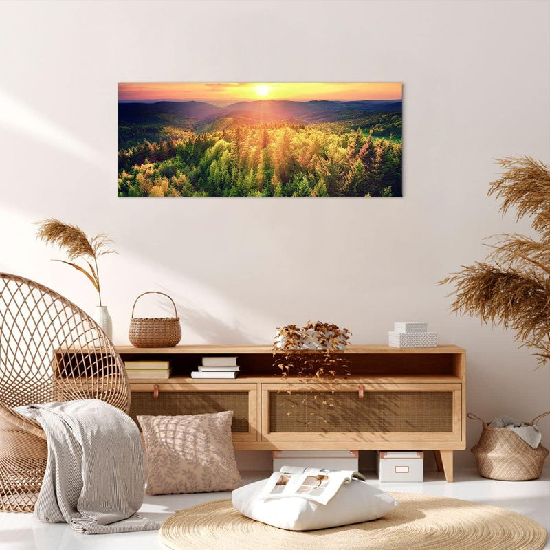 Wandbilder Dekoration Wohnzimmer Berge Natur Panorama Bilder auf Leinwand 120x50cm Leinwandbild mit