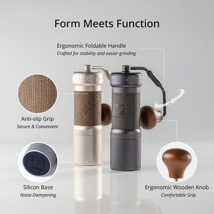 1Zpresso K-Ultra Manuelle Kaffeemühle Eisengrau mit konischen Mahlwerk aus Edelstahl, Intuitive nume