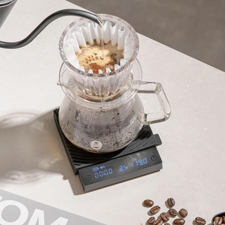 Black Mirror Mini TIMEMORE, Espresso-Waage mit Durchflussfunktions, tragbare Kaffeewaage, 2 kg/0,1 g