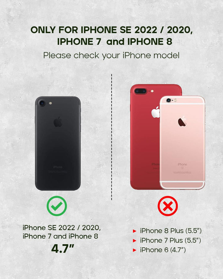 Porter Riley - Lederhülle für iPhone SE (2022/20) und iPhone 8 / iPhone 7. Premium Ultra Dünn Echtle