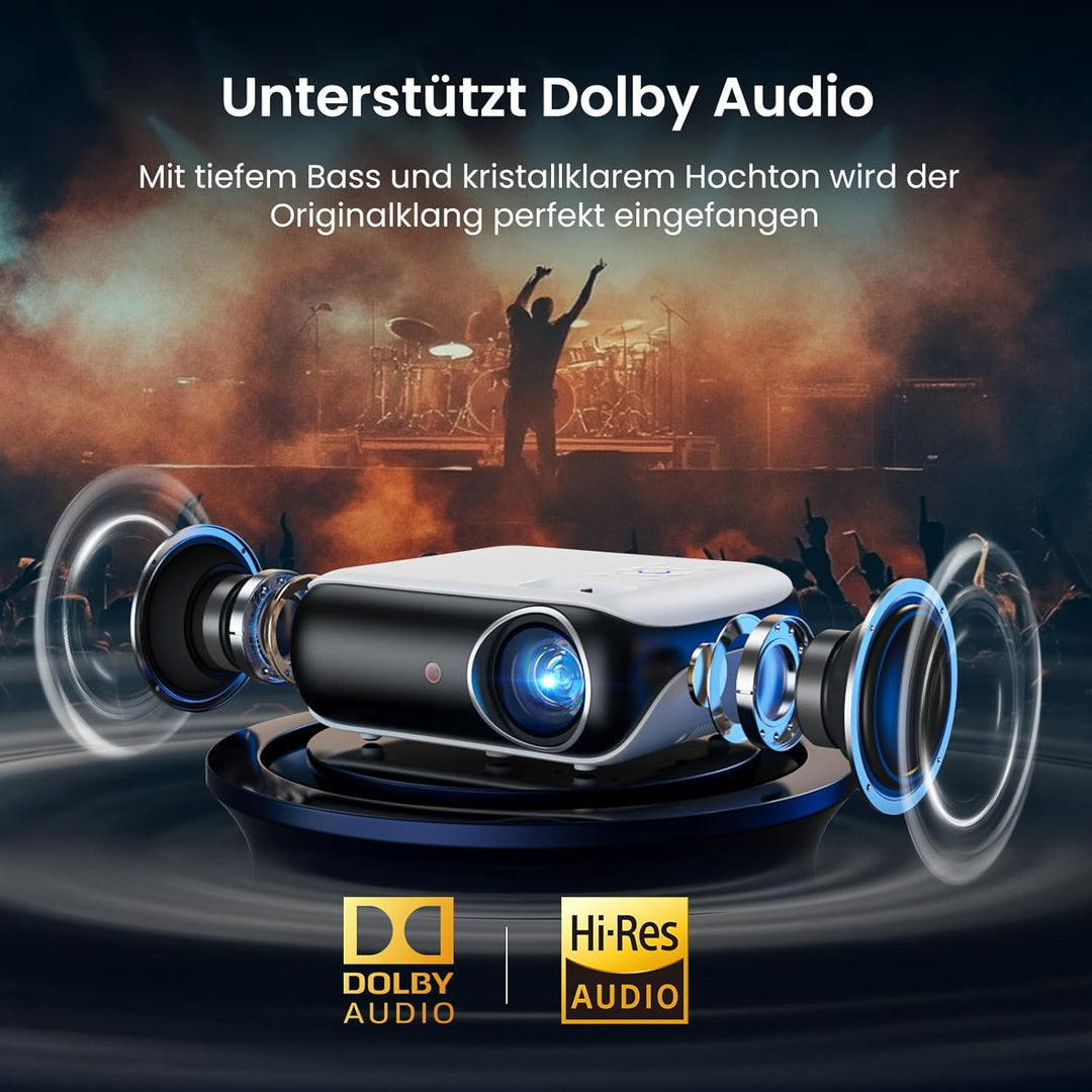 Official Google TV Smart Beamer 4k, HAPPRUN 25000L Full HD Beamer Heimkino mit Dolby Audio, Wi-Fi &