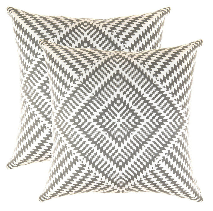 TreeWool Dekorativer Kissenbezug (60 x 60 cm, Graphit Grau) Kaleidoskop Design 100% Baumwolle (2er P