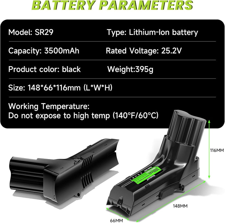 3500mAh 25,2V Ersatzakku für Philips SpeedPro Max, FC6826/01, FC6823, XC7042/01, XC7043/01, XC8045/0