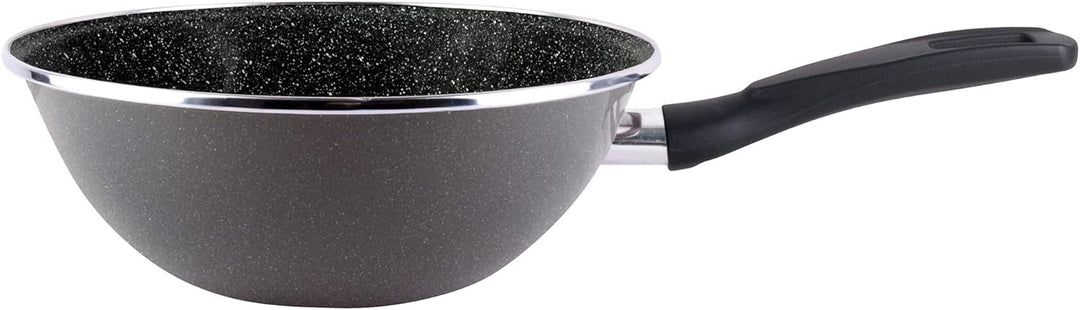 MAGEFESA 02108247 Wok Gransasso 28 cm, Emaillierter Stahl, Schwarz