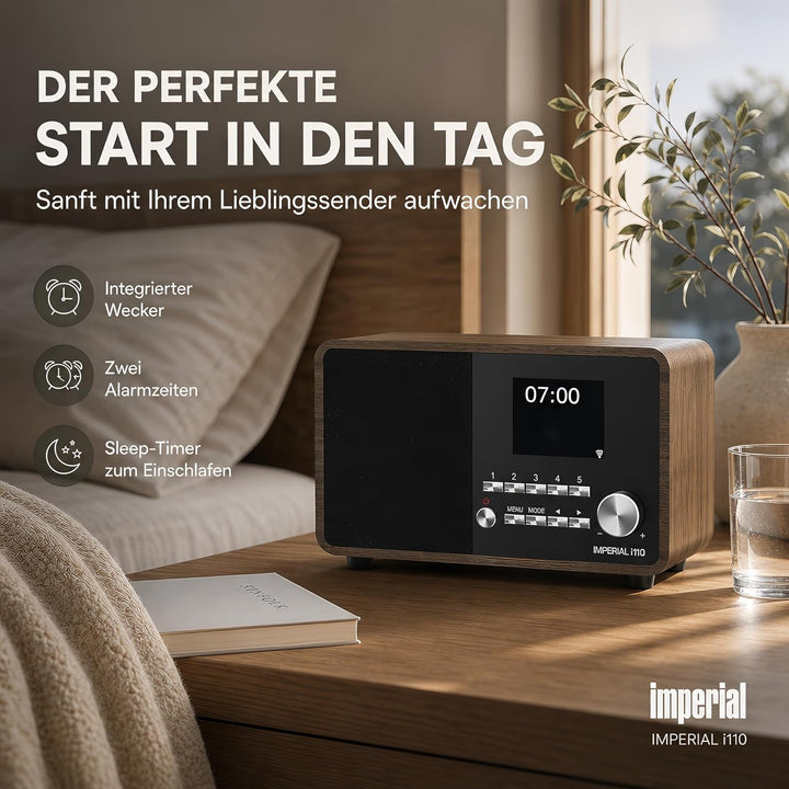 Imperial i110 Internetradio UPNP/DLNA Mediaplayer holzoptik Braun Single, Braun Single