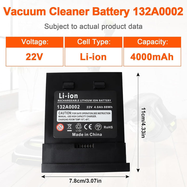 JIMACRO 22V 4000mAh 88Wh Wiederaufladbarer Akku, Kompatibel mit Gtech AirRam MK2, REACELL AirRam MK2