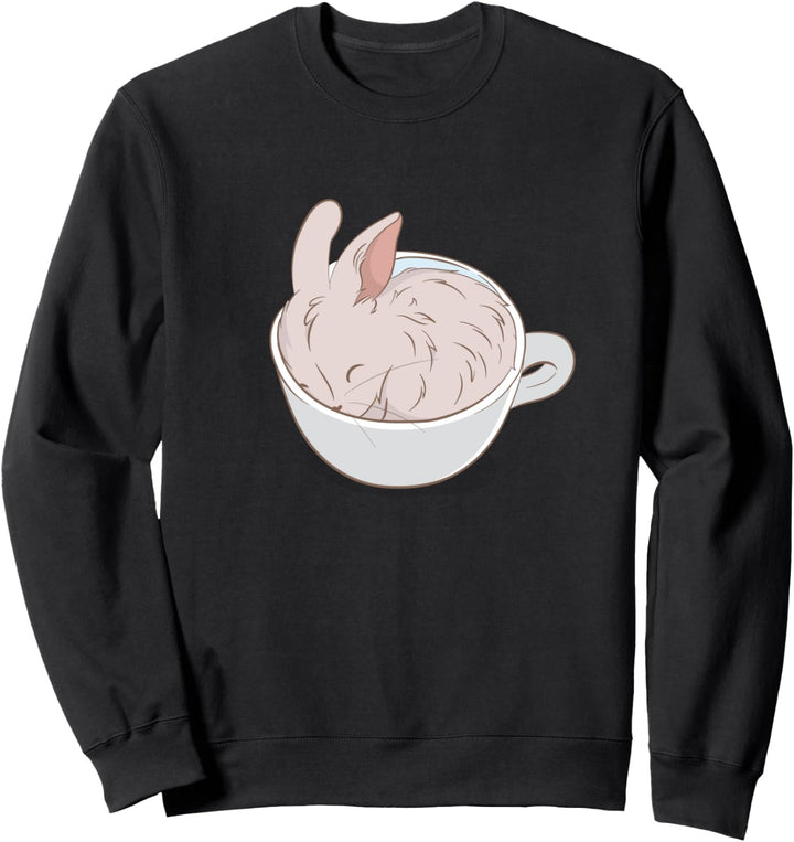 Niedlicher Hase Kaninchen Tasse Kaffee Sweatshirt