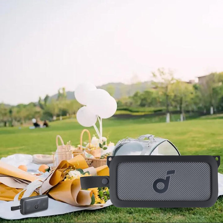 co2CREA Silikonhülle Tragetasche Case mit Schultergurt für Soundcore Motion 300 Hi-Res Bluetooth Lau