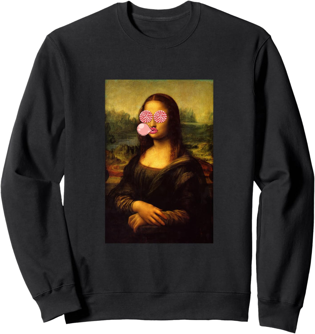 Funny Sarcastic French Mona Lisa Art Illustration Graphic Sweatshirt