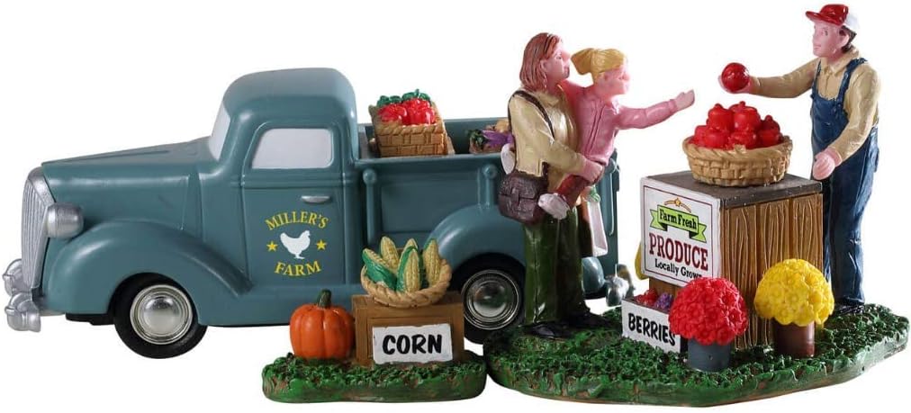Lemax 93428 - Buy Local - Neu 2019 - Millers Farm Truck - Kleine Weihnachtsfiguren für Weihnachtsdor