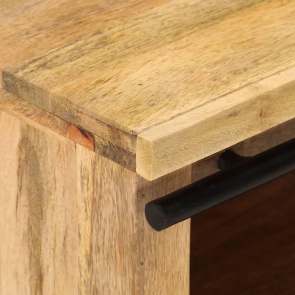 vidaXL Mangoholz Massiv TV Schrank mit Schiebetür Lowboard TV Möbel Board Sideboard Fernsehtisch Fer