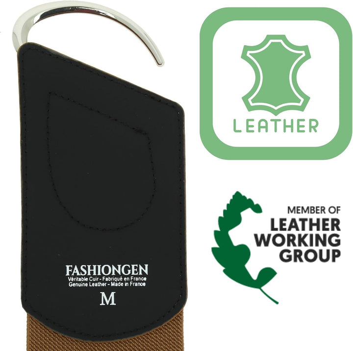 FASHIONGEN - Elastischer Damengürtel aus Rindsleder, DARLENE, Kamel XS