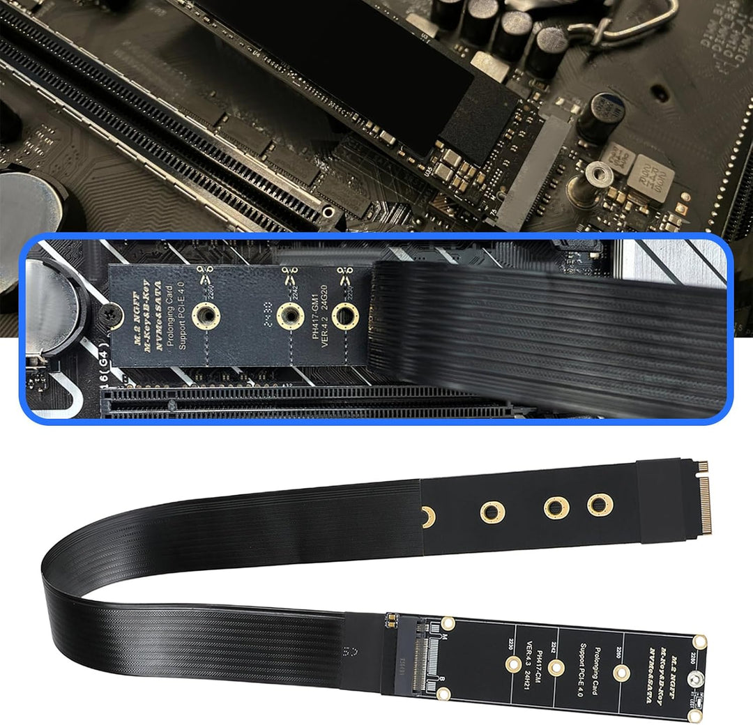 eMagTech NGFF M-Key NVME Stecker auf Buchse PCI-E 4.0 Verlängerungskabel für Motherboard SSD 2230 22