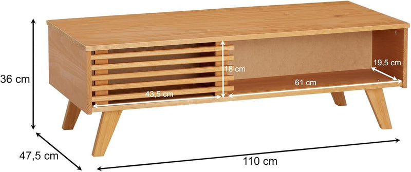 IDIMEX Couchtisch Sean, mit 2 Fächern in braun, eleganter Beistelltisch im skandinavischen Design, p