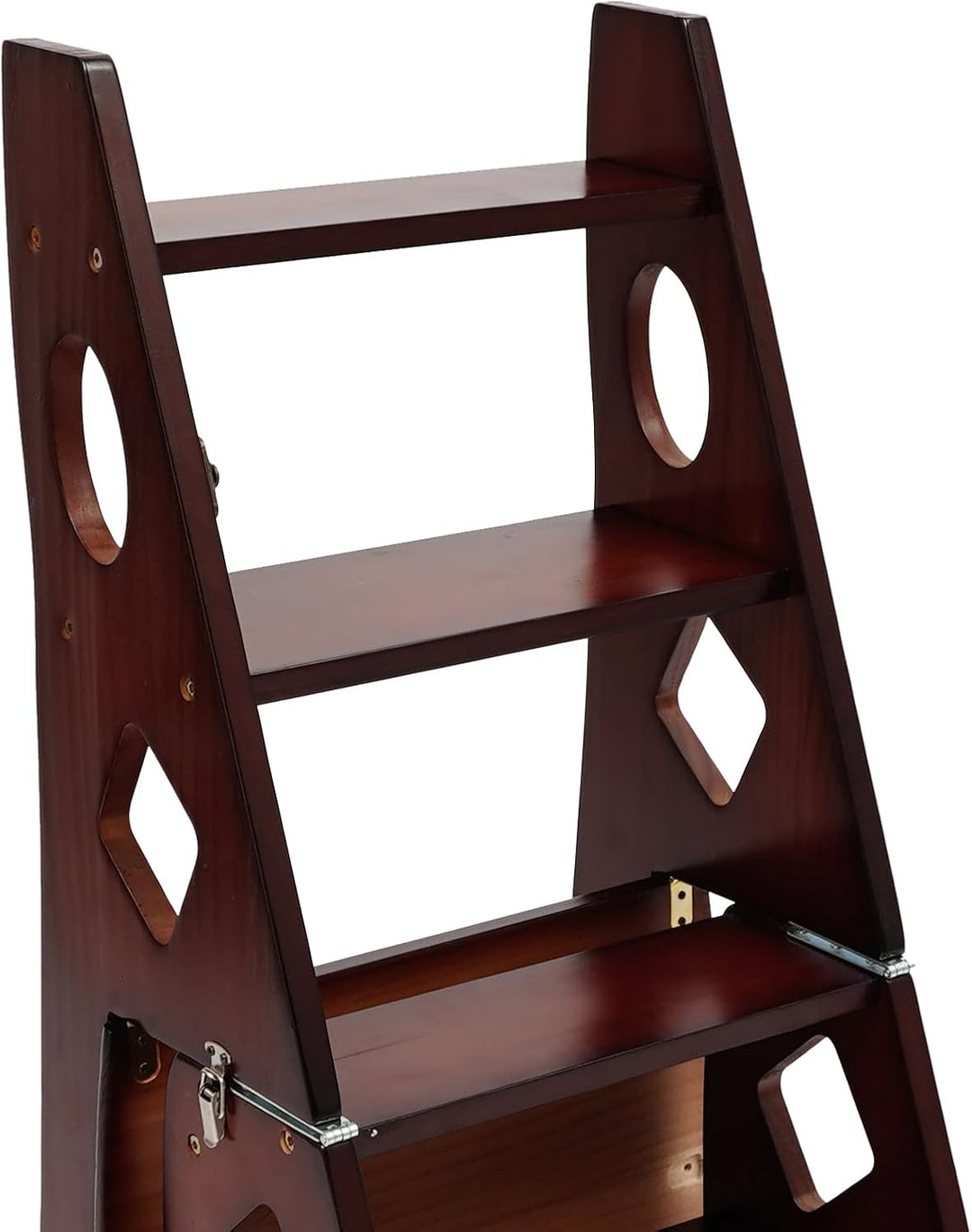 Leiterstuhl, 34x44,5x87 cm Klappbarer Bibliotheksleiter, Klappbarer Bibliotheksstuhl, Klappbarer 4-s