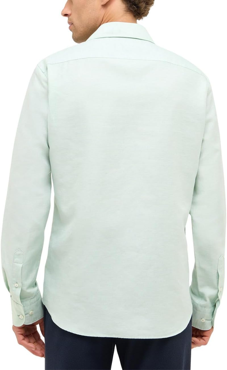 ETERNA Male Linen Shirt unifarben Slim FIT Standard 40 Kragen / 67 Ärmel Lime, Standard 40 Kragen /