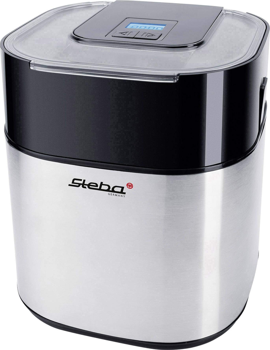 Steba IC 30 Eismaschine, Edelstahlgehäuse, Isolierbehälter mit 1,5 Liter Volumen, Timer 20 bis 40 Mi
