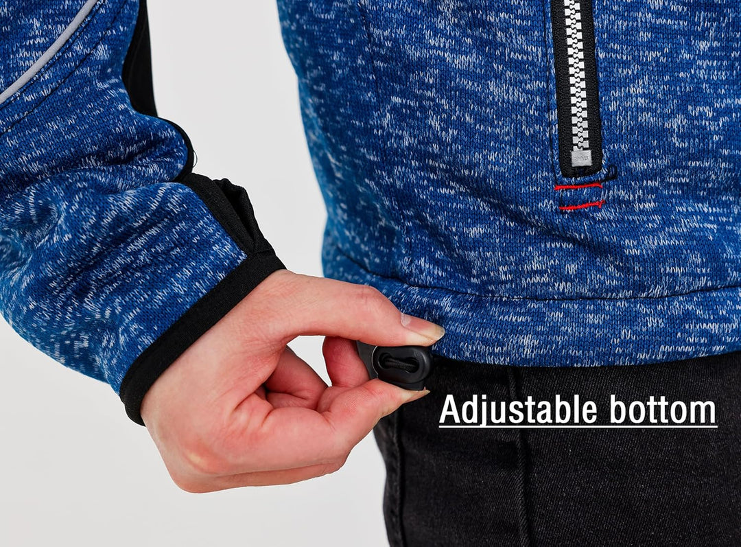 WORK IDEA Strick Fleecejacke Herren, Jacke Fleece Strickjacke, atmungsaktive Outdoor Fleecejacken fü
