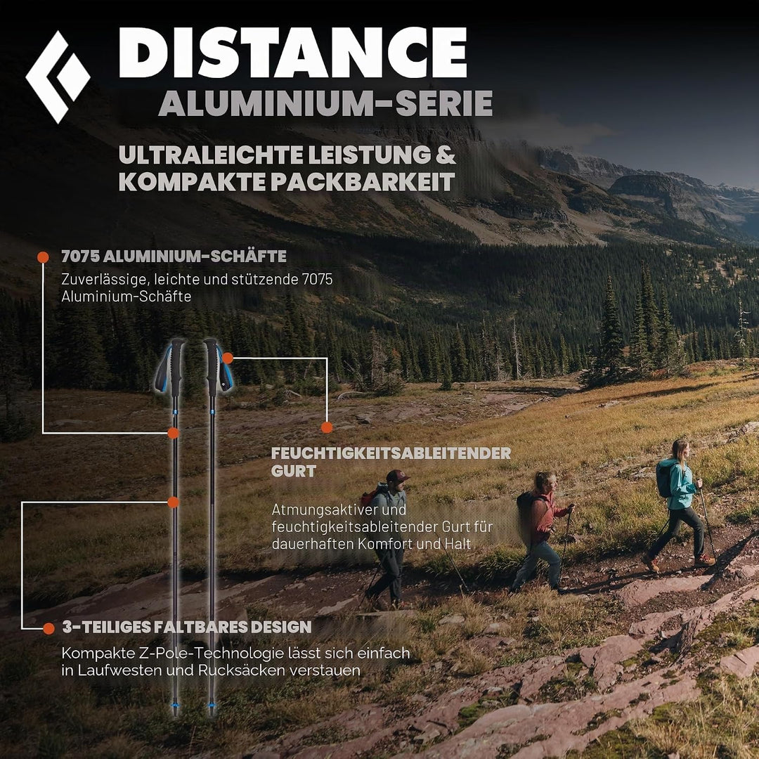 Black Diamond Unisex-Adult Distance Z Poles Trailrunning, Wander, Trekking-Stöcke 110 cm Pewter